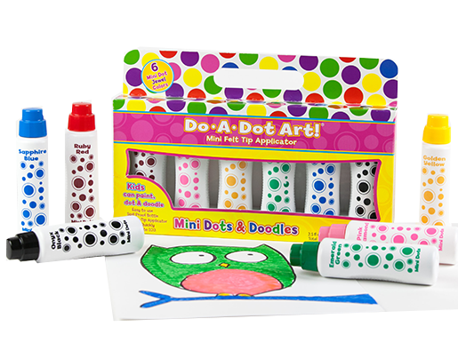  Washable Glitter Dot Markers, 6 Pack For Kids