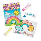 Rainbow Trail activity book displayed with interior rainbow-themed pages and Do-A-Dot Art! markers beside the book.