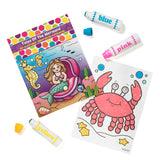 Open Tales of the Mermaid activity book with ocean-themed coloring pages and Do A Dot Art markers