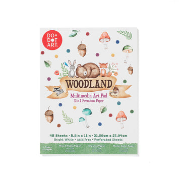 Do A Dot Art Woodland 3-in-1 mixed media art pad cover with illustrated woodland animals