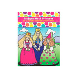 Do-A-Dot Art! Picture Me a Princess creative activity book cover featuring three princesses in colorful gowns with crowns and a fairytale background.