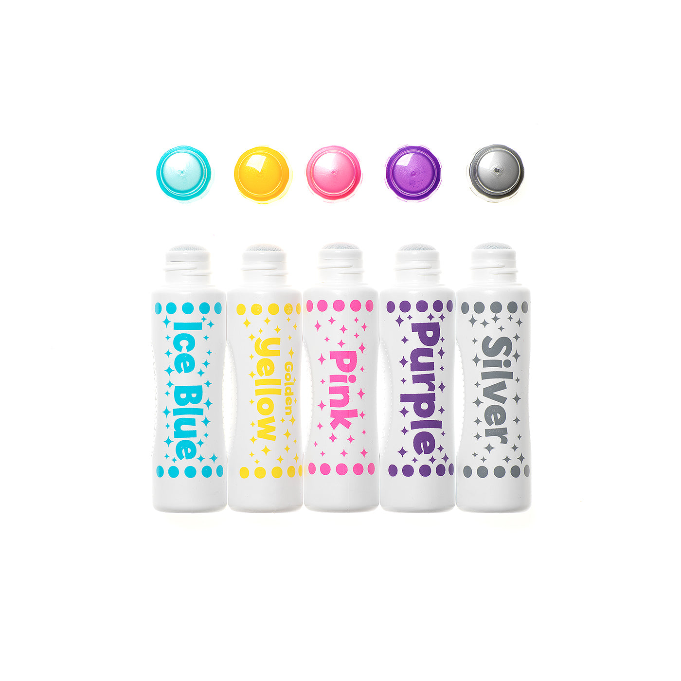 Do A Dot Art Royal Shimmer dot markers showing five shimmer colors