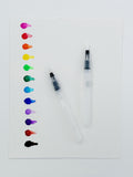 Rainbow Bright Watercolor Crayons Set of 12 with 2 Refillable Water Brushes