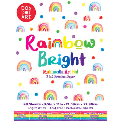 Do A Dot Art! Rainbow Bright 3-in-1 Mixed Media Art Pad – 48 Sheets of Premium Paper