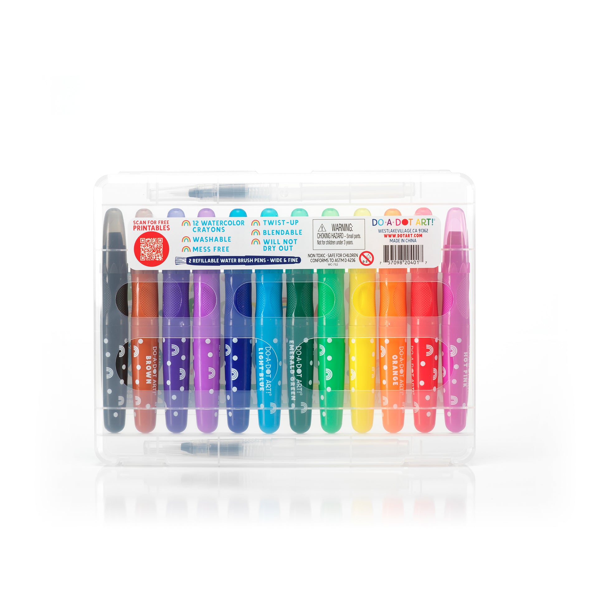 Rainbow Bright Watercolor Crayons packaging back
