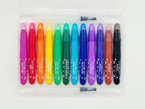 Rainbow Bright Watercolor Crayons Set of 12 with 2 Refillable Water Brushes