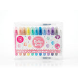 Cotton Candy Shimmer Watercolor Crayons Set of 12 | With 2 Refillable water Brushes