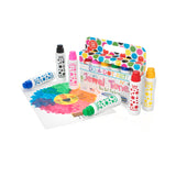 Do A Dot Art Jewel Tone Mini dot markers with packaging and completed artwork