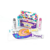 Do A Dot Art Royal Shimmer dot markers with packaging and completed artwork