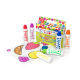 Do A Dot Art Juicy Fruits scented dot markers with packaging and completed artwork