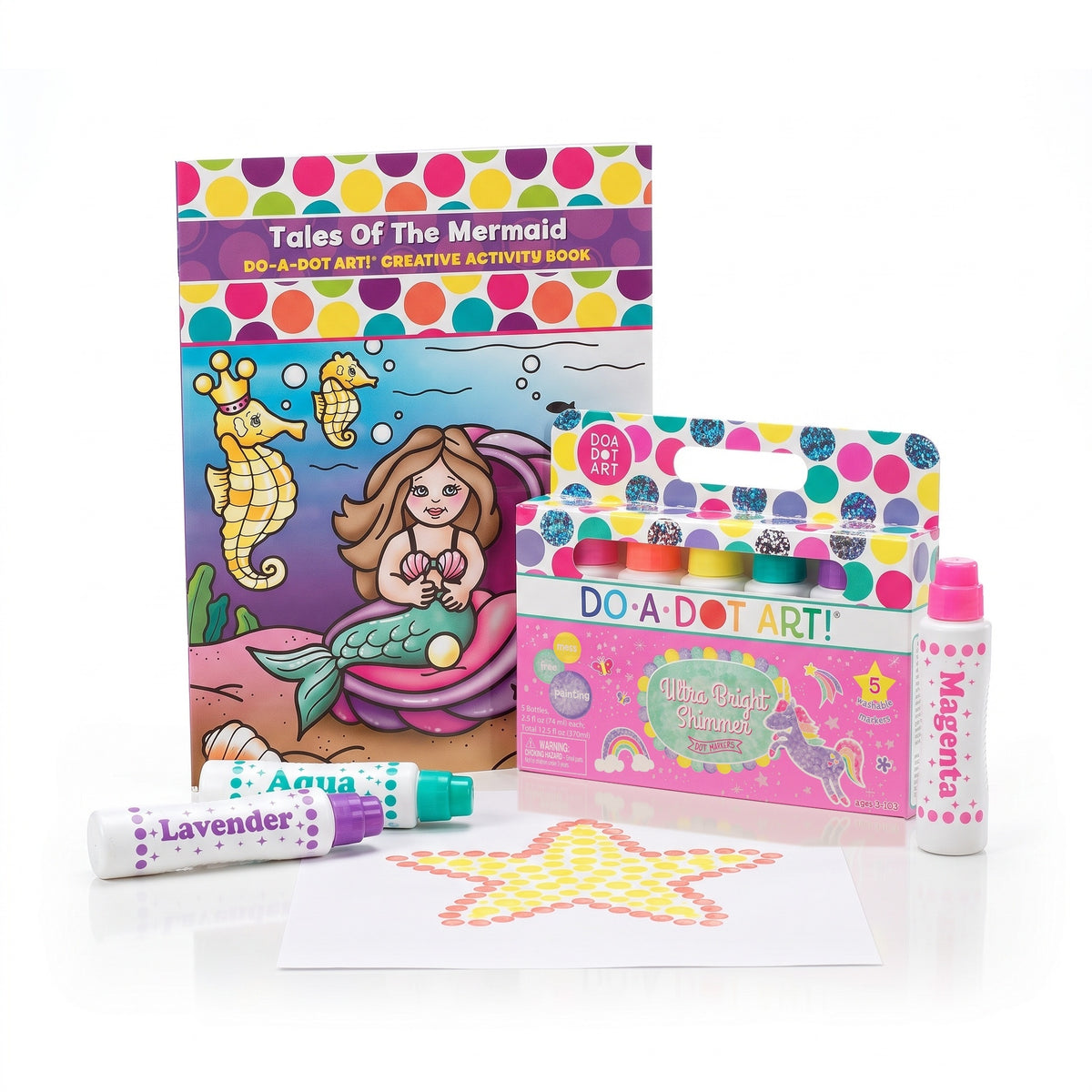 Shimmering Mermaid gift kit: Tales of the Mermaid activity book with Ultra Bright Shimmer Dot Markers